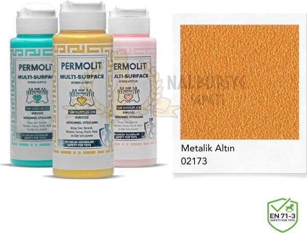 Permolit Multi Surface Akrilik Hobi Boyası METALİK ALTIN 120 ml. - Image 1