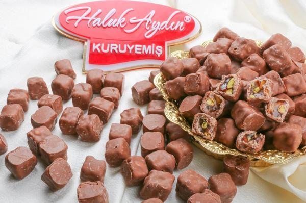 Haluk Aydın Kuruyemiş Antep Fıstıklı Çikolata Kaplı Lokum 480 Gr - Image 1