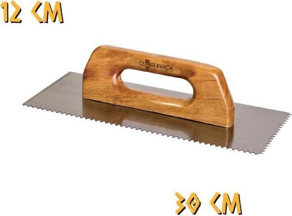 İzmir Fırça Ahşap Saplı Seramik Malası Üçgen Diş - 30 cm. - Image 1