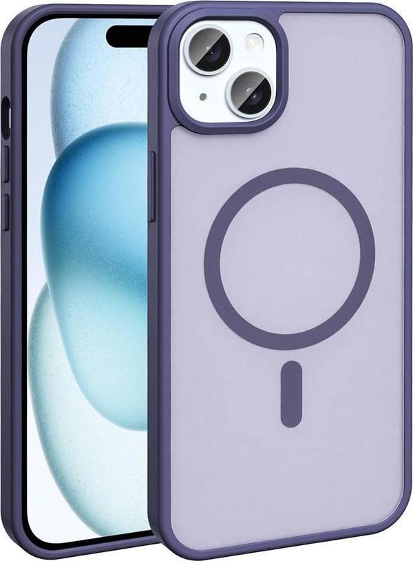 Apple iPhone 15 Plus Kılıf Magsafe Şarj Özellikli Mat Arka Yüzey Sio Kapak - Image 1