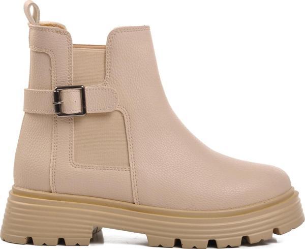 Ayakmod 677008 Bej Slip-On Kadın Bot - Image 1