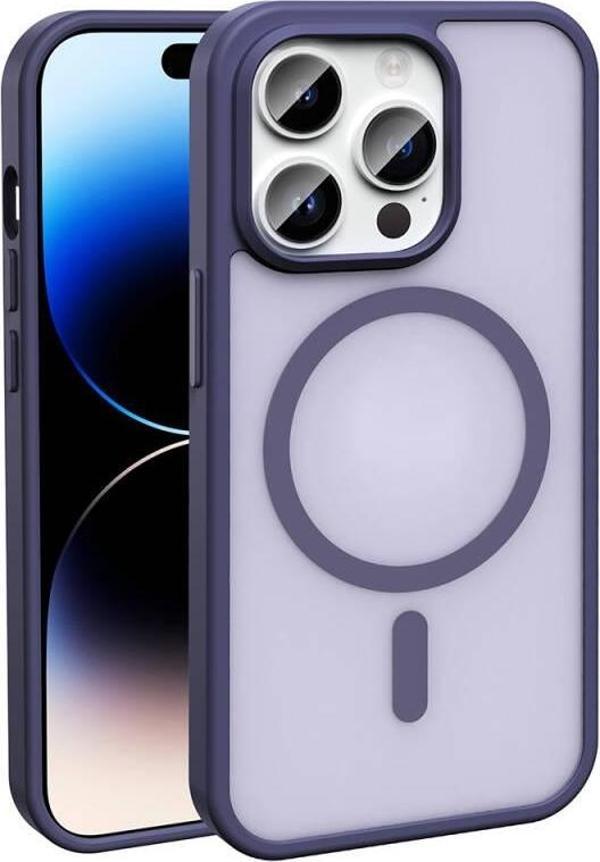 Apple iPhone 15 Pro Kılıf Magsafe Şarj Özellikli Mat Arka Yüzey Sio Kapak - Image 1