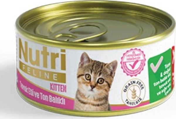 Nutri Feline 85Gr Tavuk Etli Ton Balıklı 1Adet Yavru Yaş Kedi Maması - Image 1