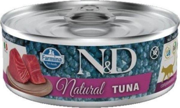 N&D Natural Tuna Balıklı Yetişkin Kedi Konservesi 80 Gr - Image 1