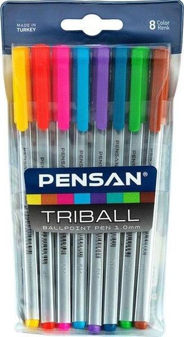 Pensan Triball 8'li Renkli Vakumlu Tükenmez Kalem - Image 1