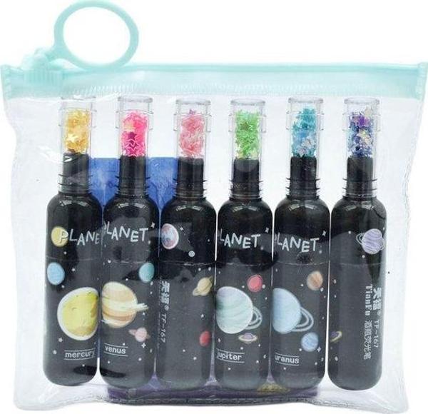 Taros Unick Color Planet Mini 6lı Fosforlu Kalem - Image 1