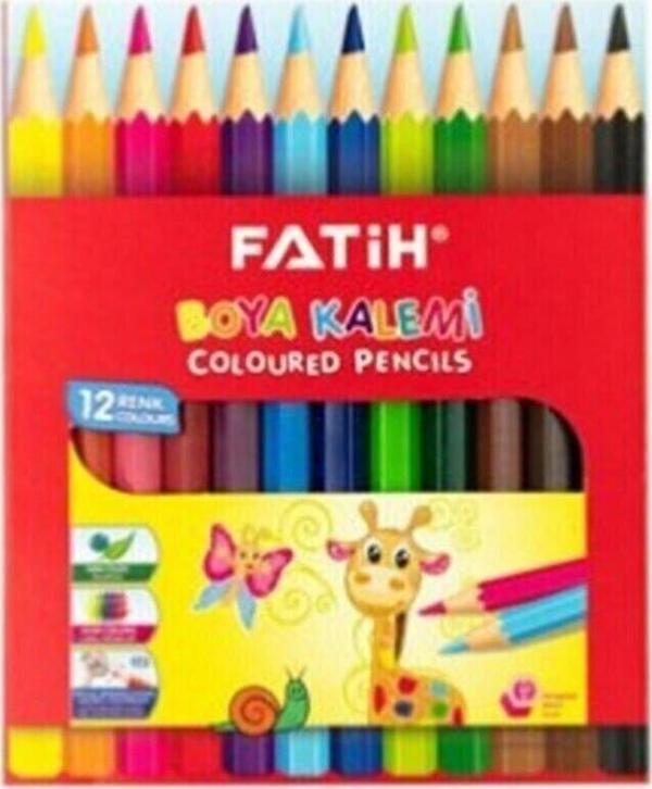 Fatih Kuru Boya Kalemi Yarım Boy 12 Renk 6 Adet - Image 1