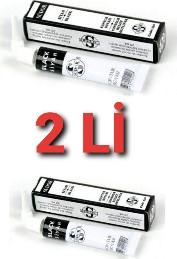 Kontur Boyası 25ml Siyah 2 Li - Image 1