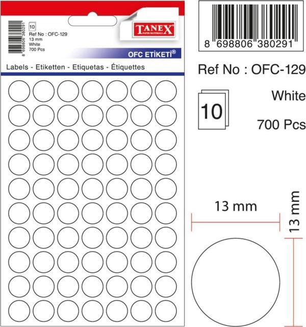 TANEX 129 BEYAZ OFİS ETİKETİ - Image 1