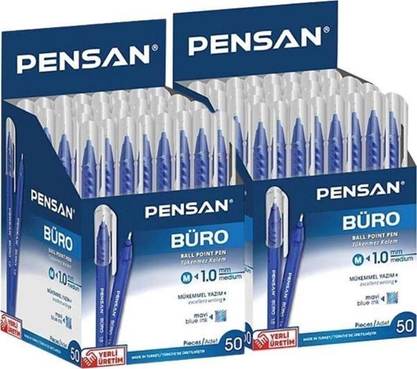 2270 Büro Tükenmez Kalem 1.0 Mm Mavi 100 Adet - Image 1
