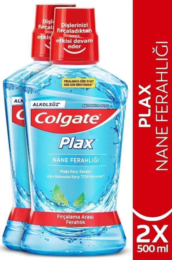 Colgate Plax Nane Ferahlığı Plağa Karşı Ağız Bakım Suyu 500 Ml X 2 Adet - Image 1