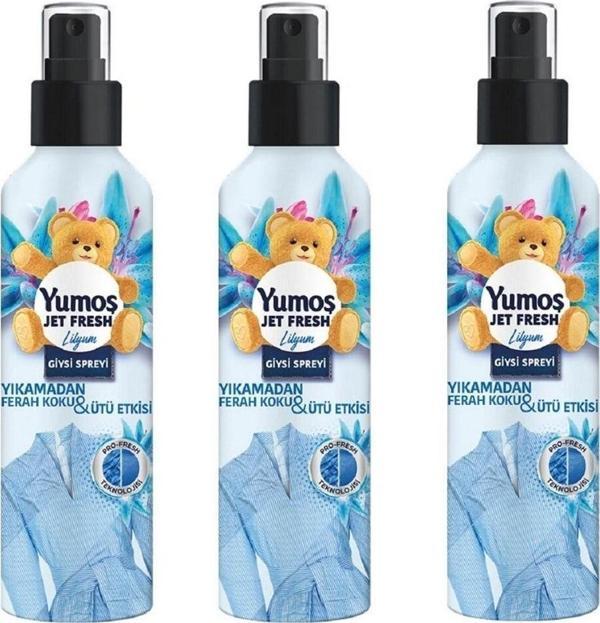 Yumoş Jet Fresh Giysi Spreyi Lilyum 200 Ml X 3 Adet - Image 1