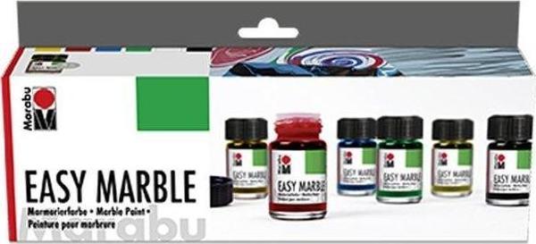 Marabu Easy Marble 6 Renk Kolay Ebru Boyası Seti - Image 1