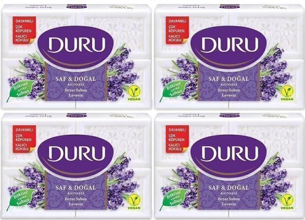 Duru Saf & Doğal Kaynaklı Lavanta 16 Adet Beyaz Kalıp Sabun 4X600Gr - Image 1