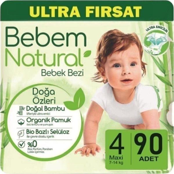 Bebem Natural Bebem Naturel Ultra Advantage 4 No Maxi 7-14 Kg 90 Adet - Image 1