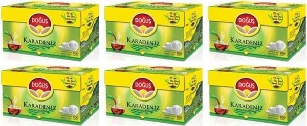 Doğuş Karadeniz Demlik Poşet Çay 100'Lü 6 Paket 6*100'Lü - Image 1