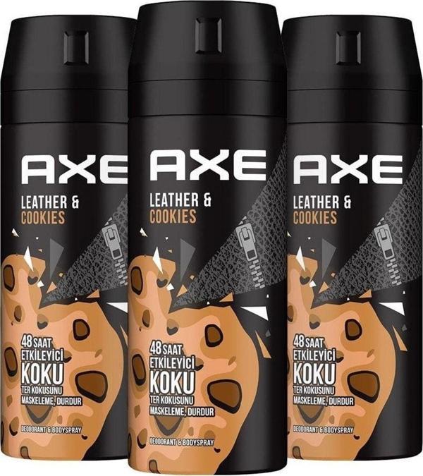 Axe Erkek Deodorant Leather & Cookies 150 Ml - 3'Lü Avantaj Paketi - Image 1