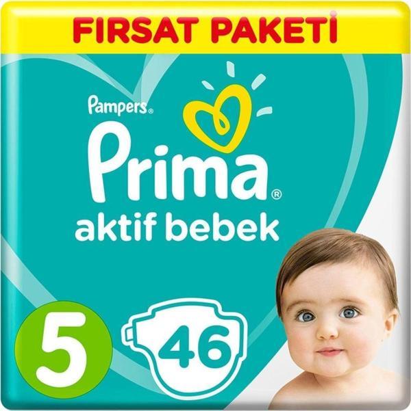 Prima Bebek Bezi Aktif Bebek 5 Beden Junior 46 Adet Fırsat Paketi - Image 1