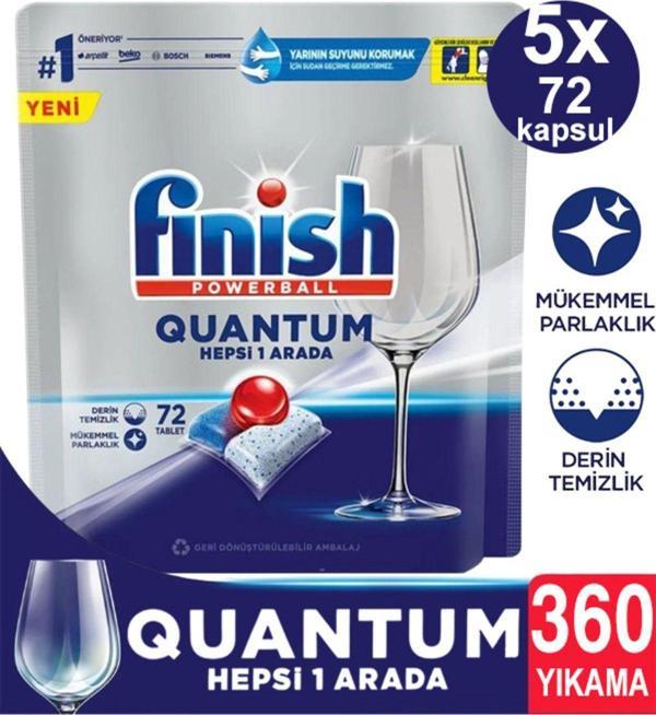 Finish Quantum Bulaşık Makinesi Deterjanı 360 Yıkama 72 Tablet X 5 Adet - Image 1