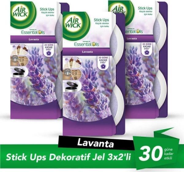 Air Wick Jel Stick Up Küçük Alanlara Özel Oda Kokusu Lavanta 30 Gün Etkili* X3 - Image 1