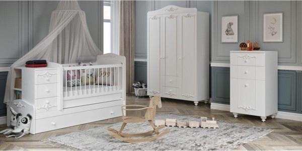 Venatto Beyaz Romantic Büyüyen Bebek Odası Tk ( %100 Mdf ) - Image 1
