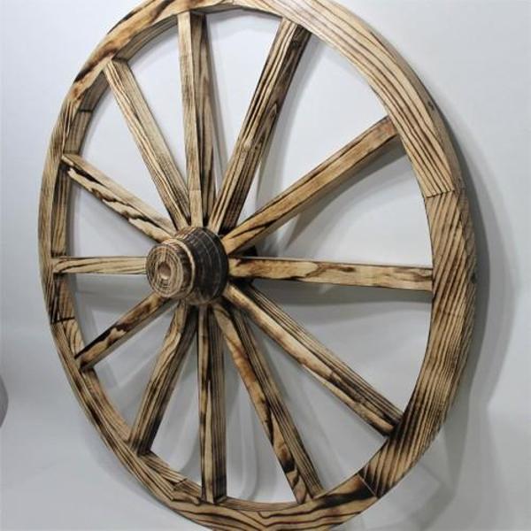 Otantik Çarşı Ahşap At Arabası Tekeri 100 cm. - Image 1