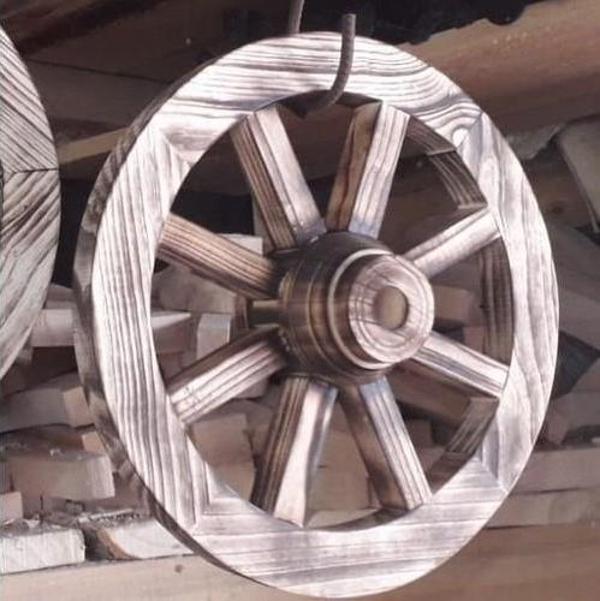 Otantik Çarşı Ahşap At Arabası Tekeri 40 cm. - Image 1