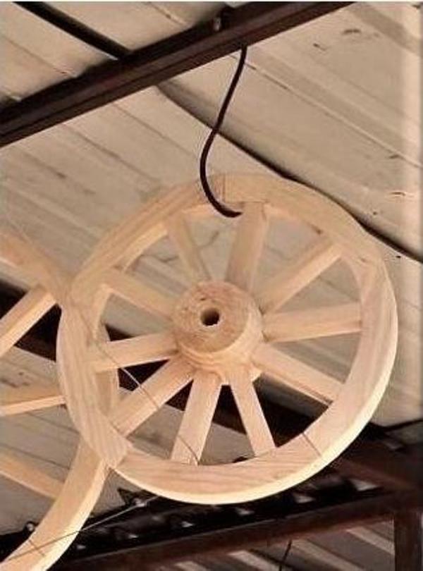 Otantik Çarşı Ahşap At Arabası Tekeri 50 cm. Boyasız - Image 1