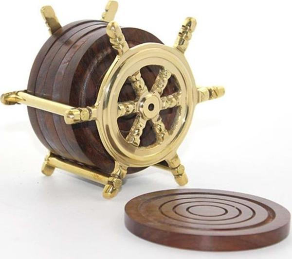 Bardak Altı Pirinç Ahşap Dümenli Model - Image 1