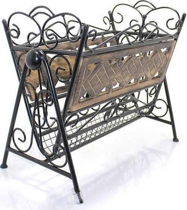 Eskitme Ahşap Ferforje Gazetelik 40x37 cm. - Image 1