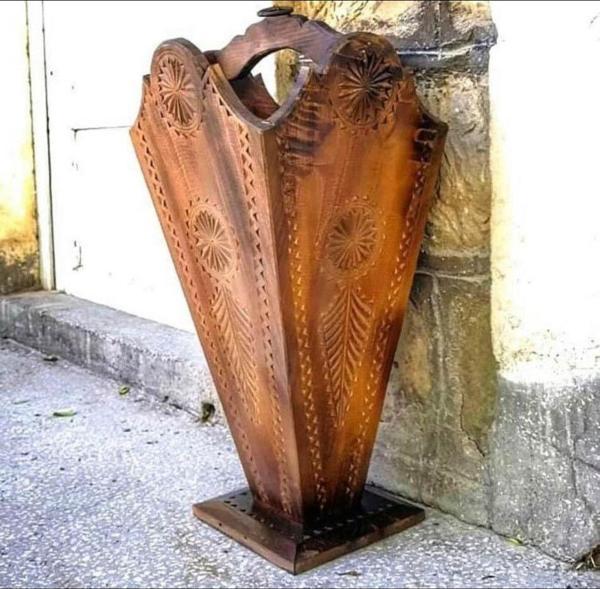 Eskitme Ahşap  Şemsiyelik 27x27x45 cm. - Image 1