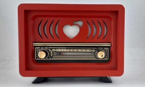 Nostaljik  (Şarjlı Pil+Adaptörlü) Radyo Aşiyan 2 Kırmızı - Image 1