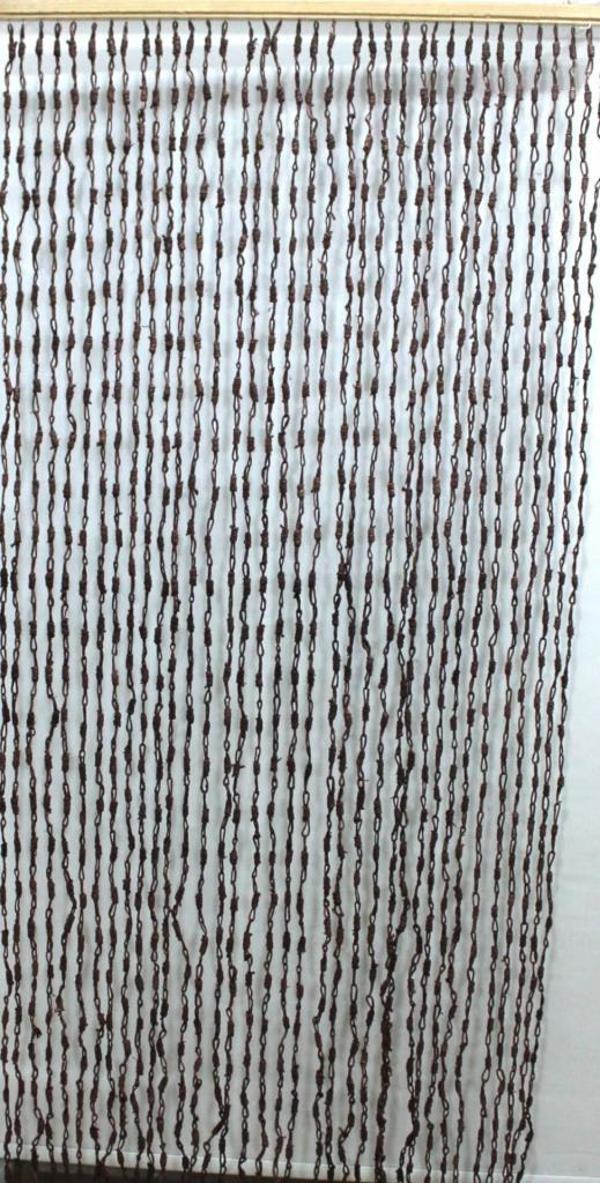 Naturel Hasır Kapı Perdesi Halat Örgülü  90x190 cm. Kahverengi - Image 1
