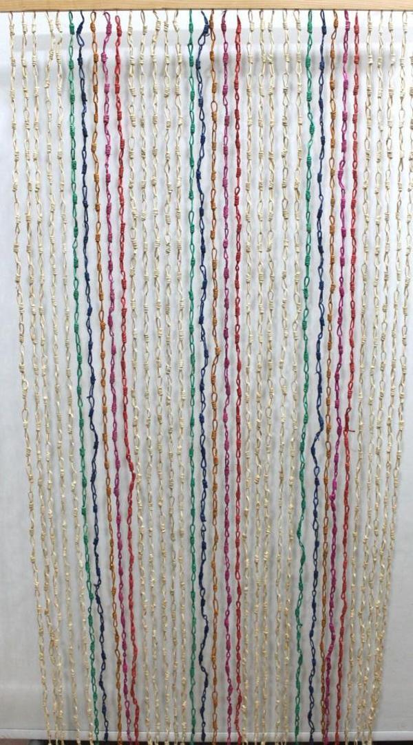 Naturel Hasır Kapı Perdesi Halat Örgülü  90x190 cm. Renkli - Image 1