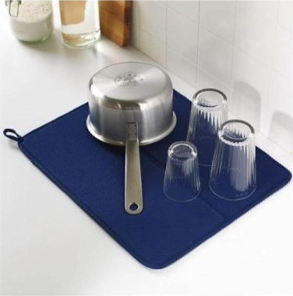 IKEA Bambu Bulaşık Kurutma Örtüsü, Koyu Mavi, 44X36 Cm 1Adet Mavi 36 X 46 - Image 1