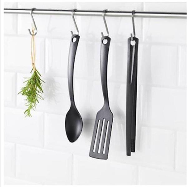 IKEA 3 Parça Mutfak Gereçleri Seti Kaşık Spatula Maşa A Kalite Poliamid Plastik Siyah 30Cm - Image 1