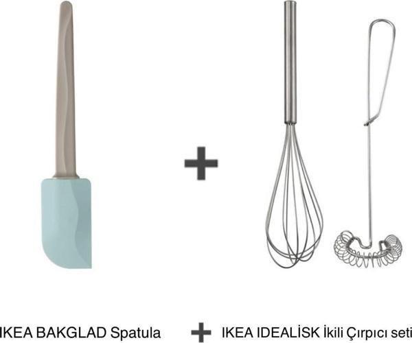IKEA Bakglad Spatula Ve Idealisk Ikili Çelik Çırpıcı-Köpürtücü Seti - Image 1