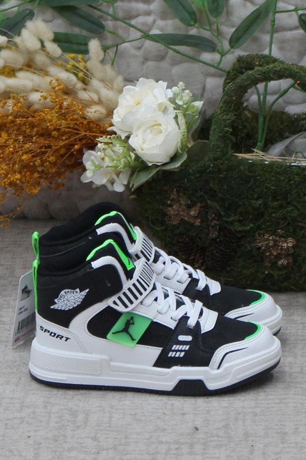 Vojo Generation Siyah Yeşil Bilekli Cırtlı Çocuk Basketbol Ayakkabısı - Image 1