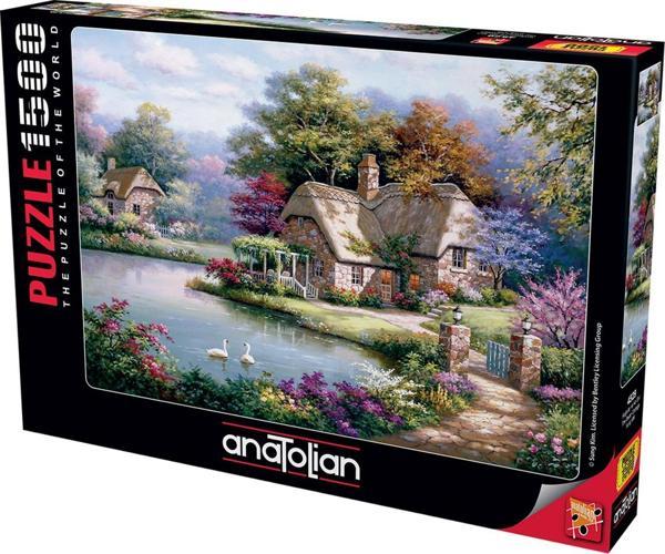 Anatolian 1500 Parçalık Puzzle - Kuğular ve Kır Evi 4529 - Image 1