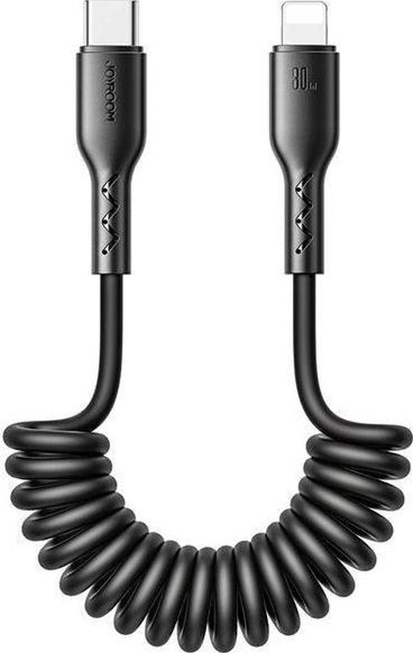 Joyroom Travel Serisi 30W Araç Sarmal Hızlı Şarj Kablosu Type-C'den Lightning 1,5 Metre - Image 1