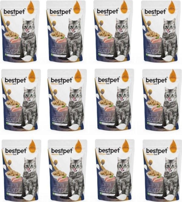 Bestpet Adult Jelly Pouch Tavuklu Kedi Maması 85 gr X 12 Adet - Image 1