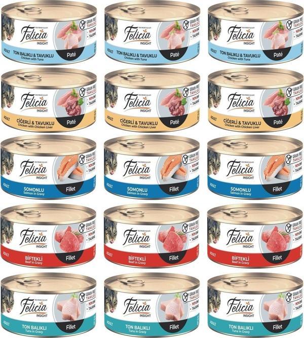 Felicia Tahılsız Karışık Kedi Konservesi 85 Gram X 15 Adet - Image 1