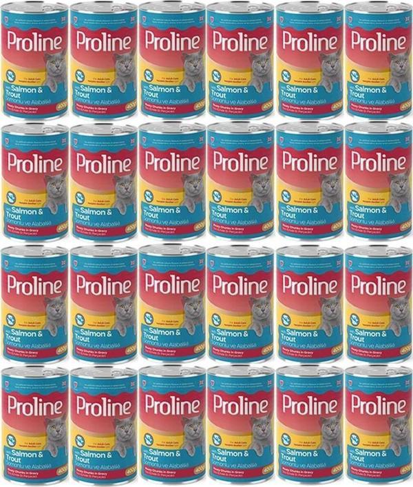 Proline Somonlu ve Alabalıklı Yetişkin Kedi Konservesi 400 Gr*24 Adet - Image 1