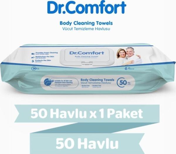 Dr Comfort Vucüt Temizleme Havlusu 50'li Paket - Kapaklı - Image 1