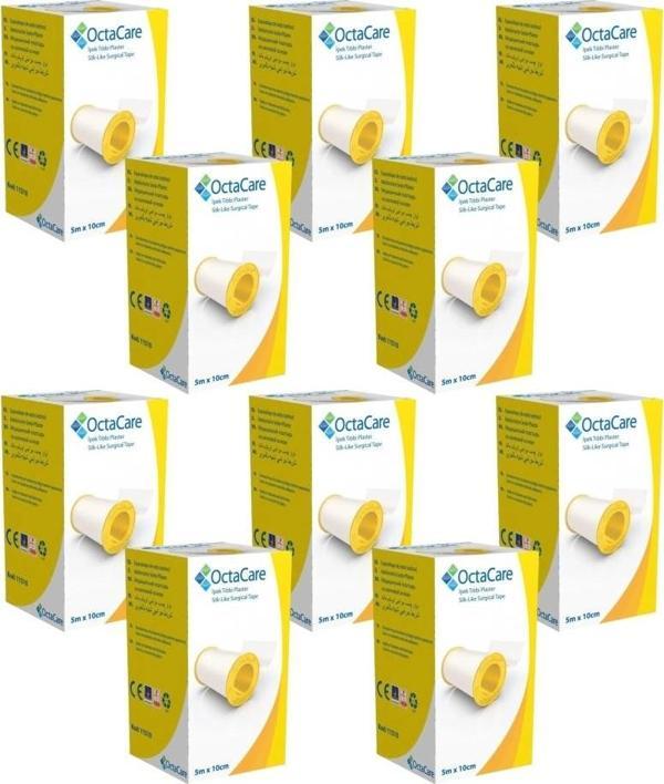 Octacare İpek Flaster 10cm x 5m - 10 Adet - Image 1