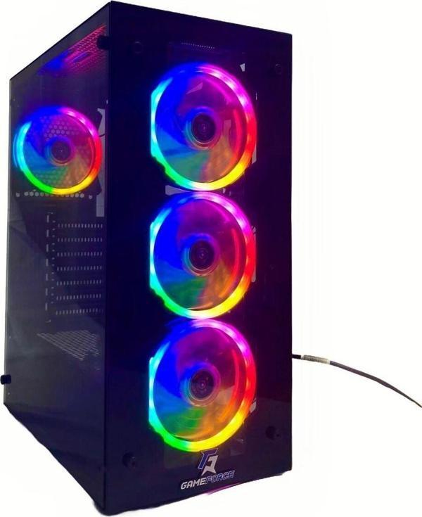 Gameforce Glass 4X120Mm Rainbow Fanlı Oyuncu Bilgisayar Kasası - Image 1