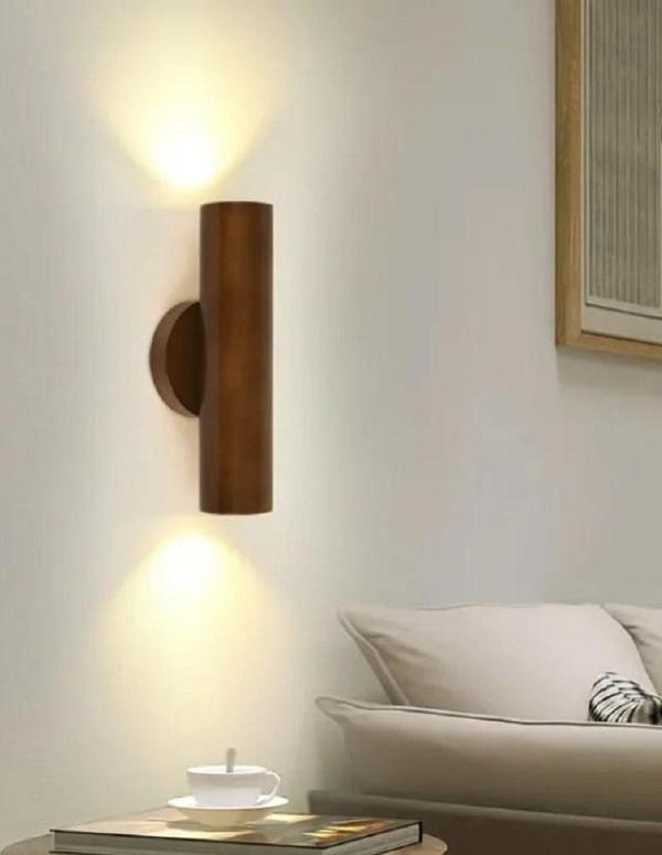 Aysem Wood Masif Ahşap Yansıtma Tasarımlı Çift Yönlü Salon Hol Cafe Otel Duvar Aplik Avize - Image 1