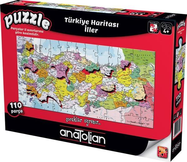 Anatolian 110 Parçalık Eğitici Puzzle - Türkiye Haritası İller 7401 - Image 1
