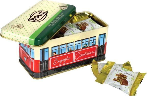 Bolçi Tramvay Kutu Antep Fıstıklı Beyoğlu Çikolatası 225 G - Image 1
