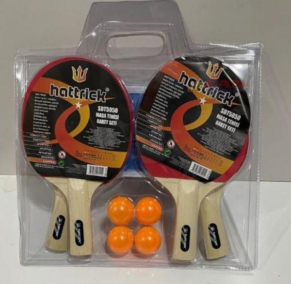 Hattrick Sdt5050 Masa Tenis Raket Set 4 Raket + 4 Top + Ağdemir - Image 1